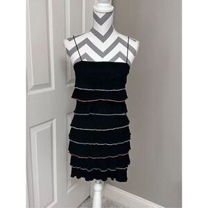 Blue Blush ribbed tiered ruffle dress